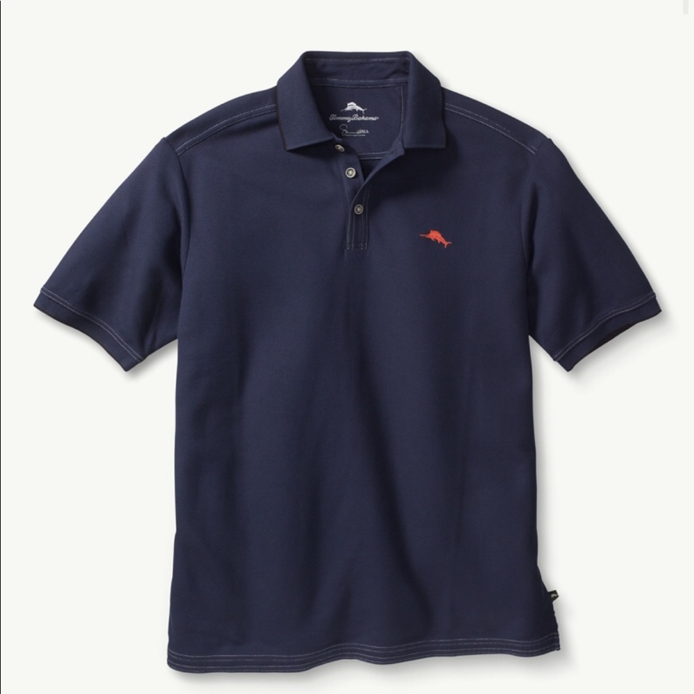 NWT Tommy Bahama Emfielder Polo - Medium Blue Note